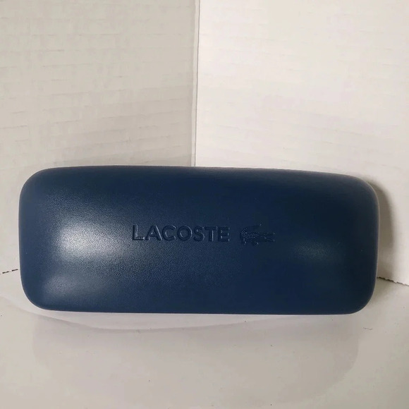 Lacoste Navy Blue Logo Engraved Hard Clamshell Eyeglasses  Case. - Picture 2 of 6